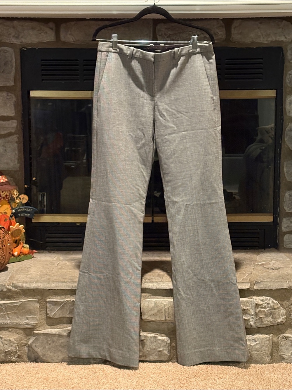 Theory Houndstooth Boot-Cut Dress Pants